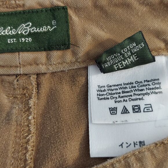 Eddie Bauer Women's Size 18 Beige Khaki Wide Leg Cotton Jean Pant High Rise - Picture 6 of 12